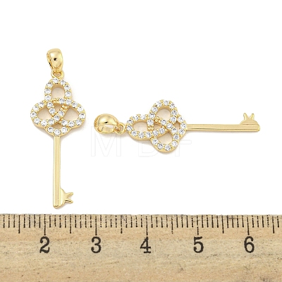 Brass Micro Pave Clear Cubic Zirconia Pendants KK-S386-32G-1