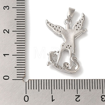 Brass Micro Pave Cubic Zirconia Pendants KK-S391-13P-01-1