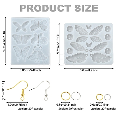 DIY Butterfly Pendant Silicone Molds for DIY Earring Making DIY-YW0009-84-1