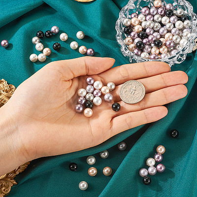 150Pcs 6 Colors Shell Pearl Beads Sets BSHE-TA00020-07-1