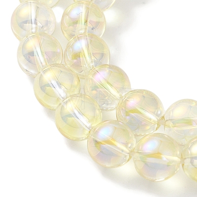 Transparent Electroplate Glass Beads Strands GLAA-T032-T8mm-C02-1