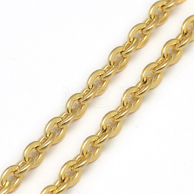 Trendy Unisex 201 Stainless Steel Cable Chain Necklaces NJEW-L043-18G-1