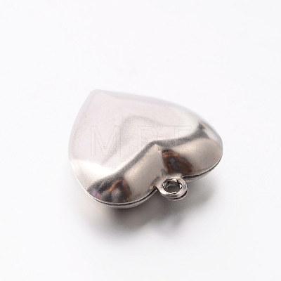 Original Color 304 Stainless Steel Heart Pendants STAS-E078-05-1
