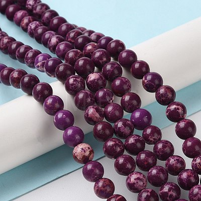 Synthetic Imperial Jasper Dyed Beads Strands G-D077-A01-01D-1