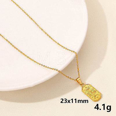 Stainless Steel Rectangle Pendant Necklaces LL9510-4-1