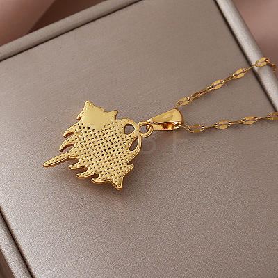 Vintage 304 Stainless Steel Enamel Evil Eye Pendant Necklaces for Women XZ3178-1