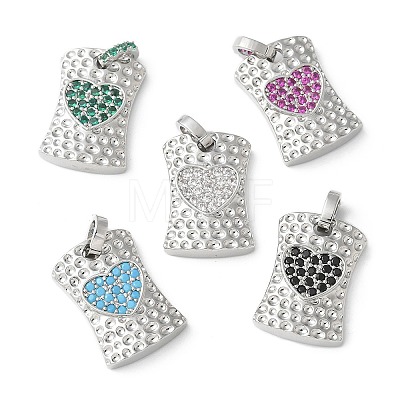 Brass Micro Pave Cubic Zirconia Pendants KK-P290-01P-1