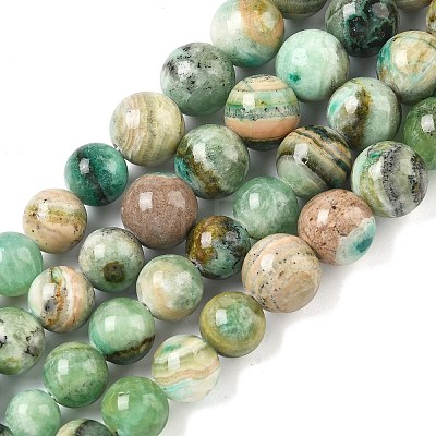 Natural Green Line Jasper  Graduated Beads Strands G-F830-A01-01-1