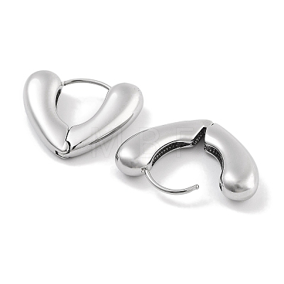 Tarnish Resistant 304 Stainless Steel Heart Huggie Hoop Earrings for Women EJEW-C096-16P-1