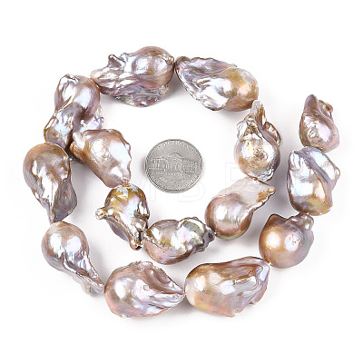 Natural Baroque Pearl Keshi Pearl Beads Strands PEAR-S019-04D-1