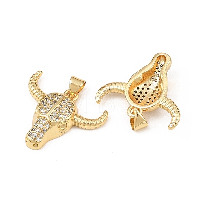 Brass Micro Pave Clear Cubic Zirconia Pendants KK-F919-31A-G-1