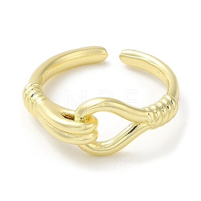 Brass Open Cuff Ring for Women RJEW-F154-01G-1