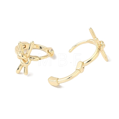 knot Brass Hoop Earrings for Women EJEW-U008-09G-1