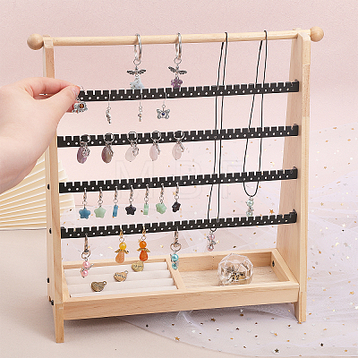 5-Tier Detachable Wooden Jewelry Display Stands with Tray NDIS-WH0006-14-1