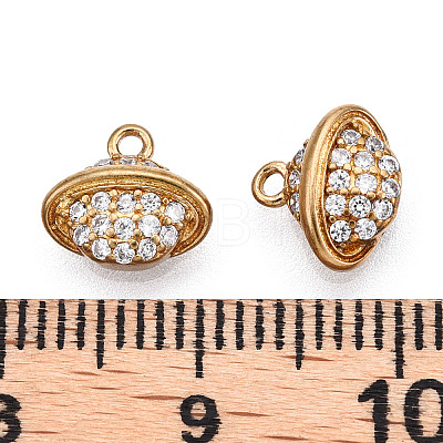 Brass Micro Pave Clear Cubic Zirconia Charms KK-T038-365C-NF-1