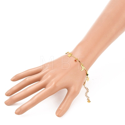 Brass Enamel Charm Bracelets SJEW-JS01132-1