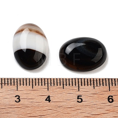 Natural Black Agate Cabochons G-G145-01B-31-1