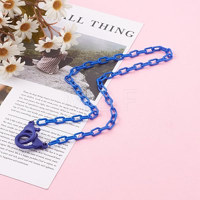Personalized Opaque Acrylic Cable Chain Necklaces NJEW-JN03432-01-1