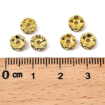 Brass Rhinestone Spacer Beads RB-A014-L6mm-28G-1