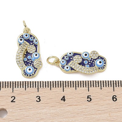 Real 18K Gold Plated Brass Micro Pave Cubic Zirconia Pendants KK-L209-073G-01-1