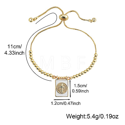 Adjustable Brass Box Chain Slider Bracelets GV3572-1
