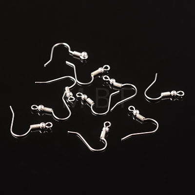 Silver Color Plated Brass Earring Hooks X-EC135Y-S-1