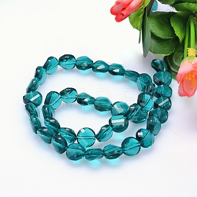 Faceted Flat Round Imitation Austrian Crystal Bead Strands G-M193-10mm-24A-1