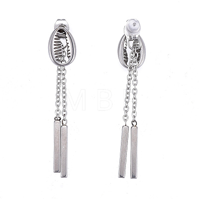 304 Stainless Steel Chain Tassel Earrings EJEW-I248-35-1