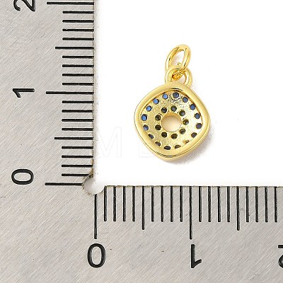 Real 18K Gold Plated Rack Plating Brass Micro Pave Cubic Zirconia Pendants Charms KK-S396-01D-1