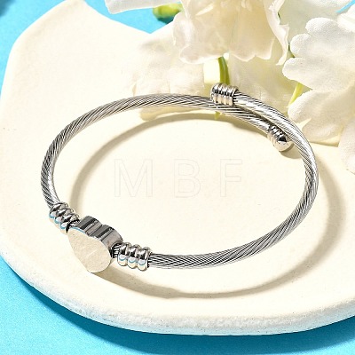 Tarnish Resistant 316 Surgical Stainless Steel Torque Bangles BJEW-D437-A37-P-1