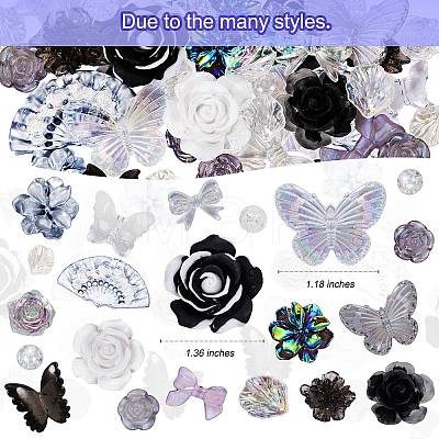 50G Resin Acrylic DIY Accessories Simulation Baroque Style Rose Halo Dyed Mixed Flower DIY Accessories JX581C-1