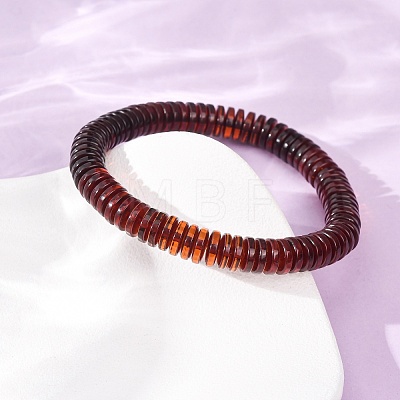 Natural Amber Beaded Stretch Bracelets for Women Men BJEW-D462-02B-1