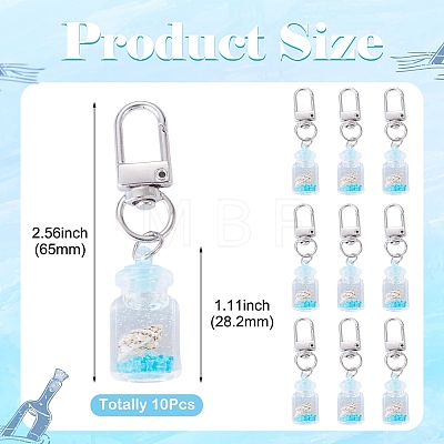 10Pcs Glass Pendant Decorations HJEW-TAD00002-1