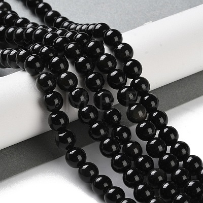 Natural Obsidian Beads Strands G-S150-20B-8mm-1