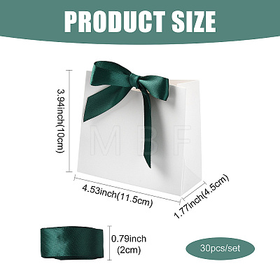White Cardboard Paper Wedding Candy Boxes with Ribbon CON-FZC0002-002B-1