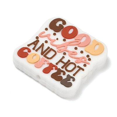 Coffee Theme Silicone Beads SL-CBACE28-01J-1