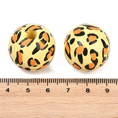 Printed Wood European Beads WOOD-G029-05B-1