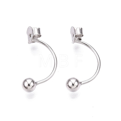 Anti-Tarnish Rhodium Plated 925 Sterling Silver Friction Ear Nuts STER-N016-28P-1