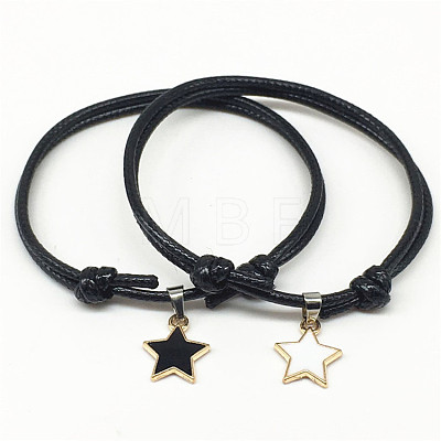 2Pcs Alloy Enamel Star Charm Couple Bracelets FS-WG0DE5C-01-1