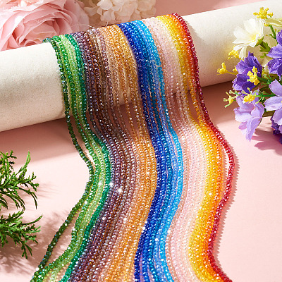 26 Strands 26 Colors Electroplate Glass Beads Strands EGLA-TA0013-80B-1