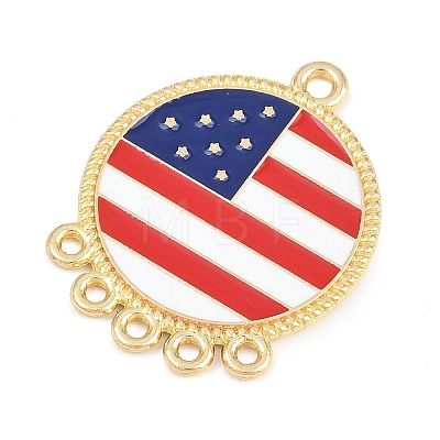 Independence Day Alloy Enamel Flag Chandelier Component Links FIND-E052-01A-G-1