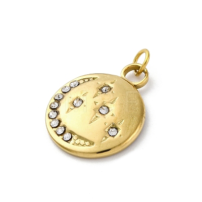 304 Stainless Steel Rhinestone Pendants STAS-E550-08G-1