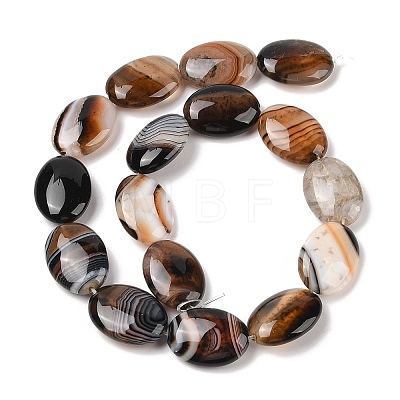 Natural Striped Agate/Banded Agate Beads Strands G-Q182-01F-1