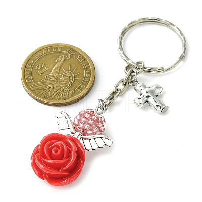 Resin & Alloy & Glass Keychain KEYC-MZ00015-02-1