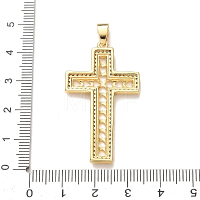 Brass Micro Pave Clear Cubic Zirconia Pendants KK-P352-02E-G-1