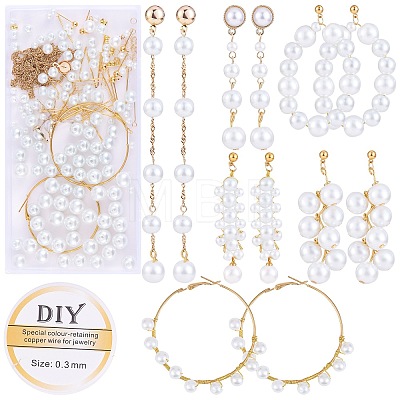 DIY Imitation Pearl Long Drop Earring Making Kit DIY-SZ0009-67-1