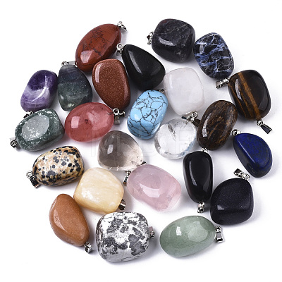 Natural & Synthetic Mixed Gemstone Pendants G-N0326-022-1