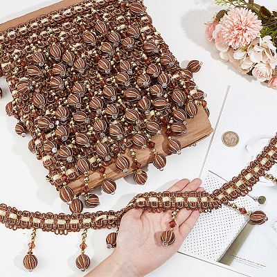 Curtain Plastic Beaded Fringe Trim OCOR-WH0090-69A-1