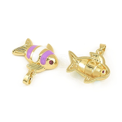 Brass Enamel Pendants KK-I477-05G-01-1