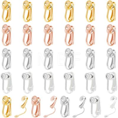 Unicraftale 32Pcs 4 Colors 304 Surgical Stainless Steel Clip-on Earring Findings FIND-UN0001-33-1